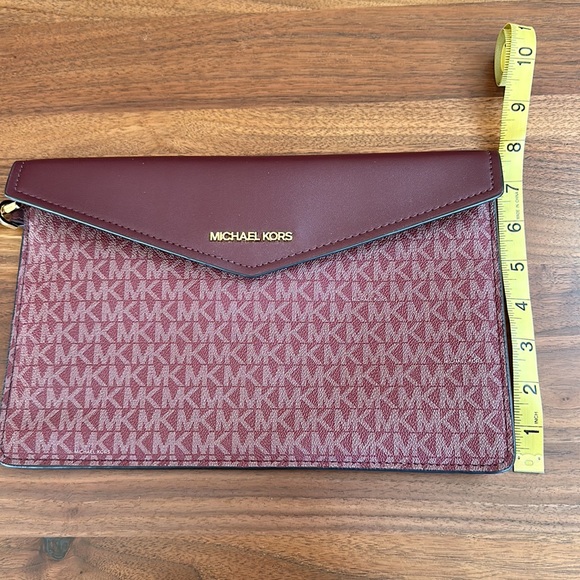 NWOT Michael Kors Large Masie Merlot Envelope Wallet